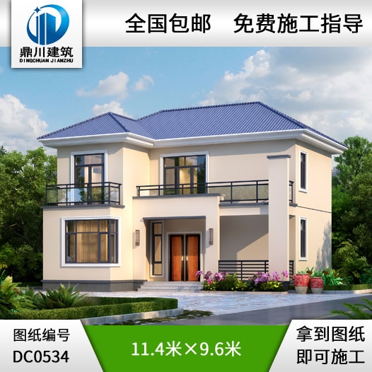 新農(nóng)村二層簡(jiǎn)單實(shí)用型小別墅設(shè)計(jì)圖紙_農(nóng)村兩層自建房屋設(shè)計(jì)圖,鼎川建筑