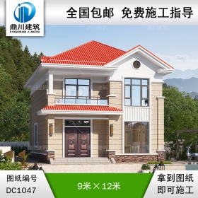 二層簡歐實(shí)用小戶型別墅圖紙及效果圖_農(nóng)村自建房設(shè)計(jì),鼎川建筑