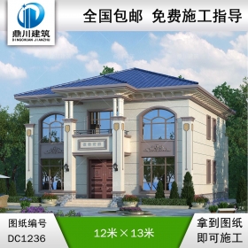 歐式二層別墅施工圖紙及效果圖_農(nóng)村自建別墅設(shè)計(jì),鼎川建筑