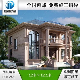歐式二層別墅施工圖紙及效果圖_農(nóng)村自建別墅設(shè)計(jì),鼎川建筑