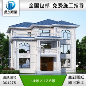 歐式三層別墅施工圖紙及效果圖_農(nóng)村自建別墅設(shè)計(jì),鼎川建筑