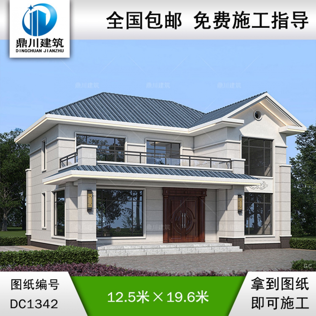 歐式二層別墅施工圖紙及效果圖_農(nóng)村自建別墅設(shè)計(jì),鼎川建筑