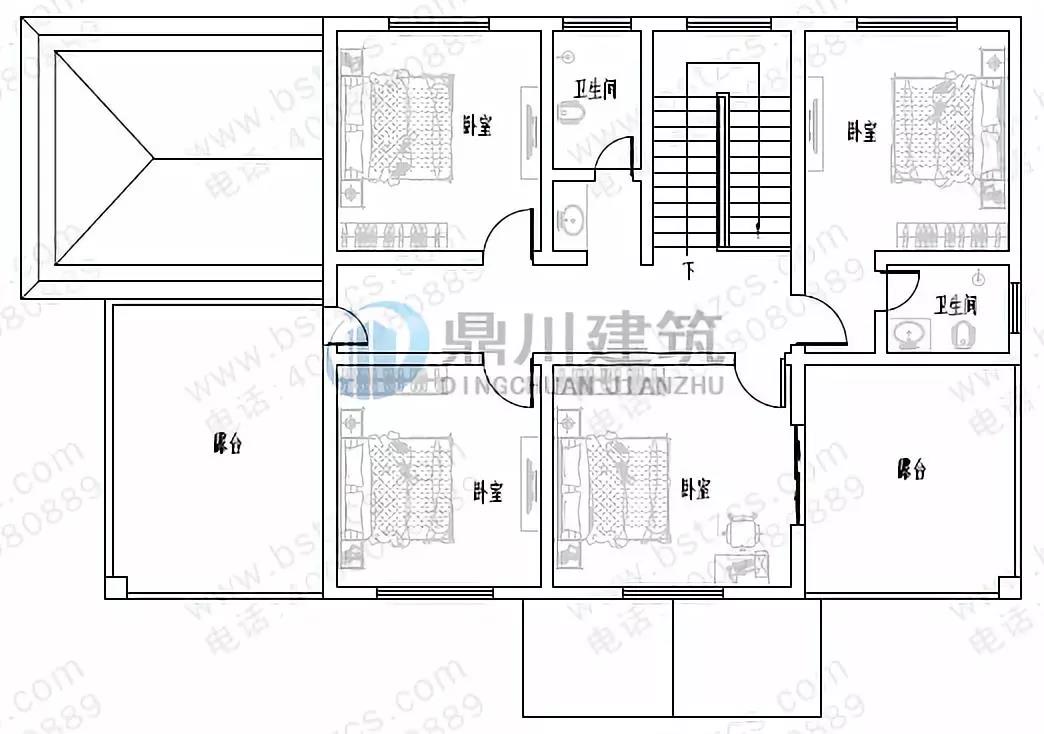 二層帶車庫(kù)露臺(tái)農(nóng)村自建房戶型圖