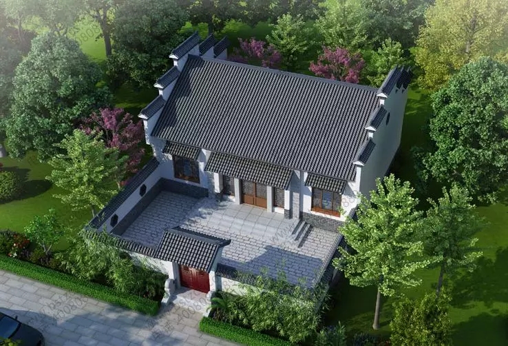 12.9米×9米，中式徽派一層別墅，回農村12萬就能建！