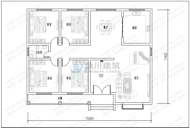 15萬就能建的一層農村別墅，精致大氣房間多，養老住家首選！