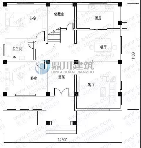 二層帶露臺(tái)農(nóng)村別墅戶型圖